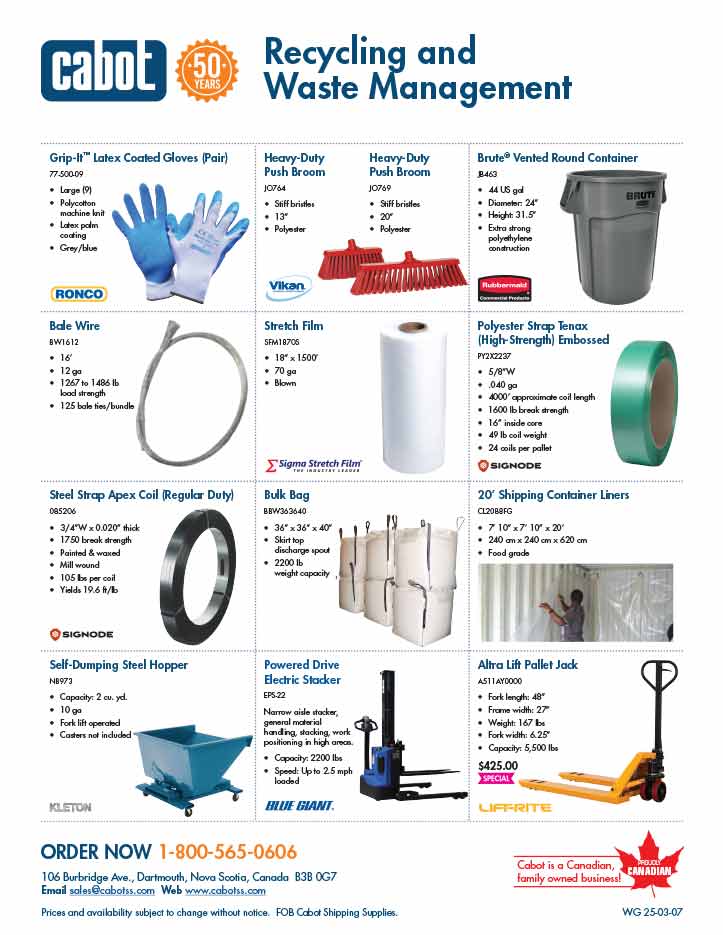 Cabot Shipping - Recycling and Waste Management Flyer